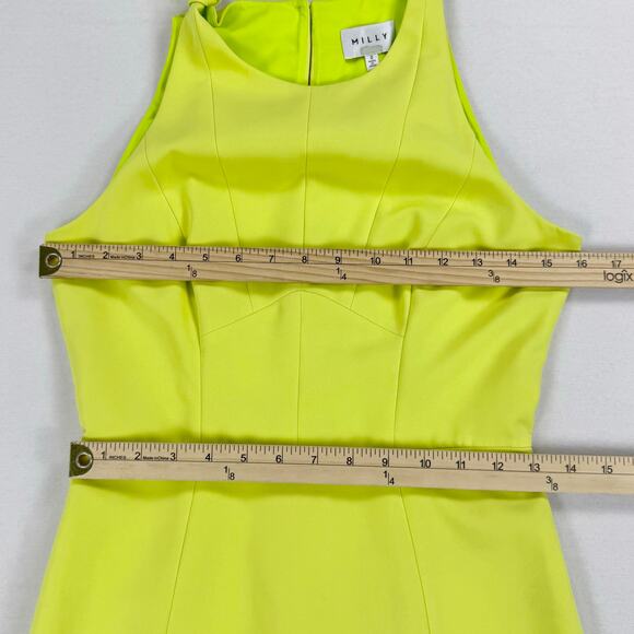 Milly Women's Cady Caedyn Sheath Dress Size US 0 XS Medium Lemon - Picture 14 of 16